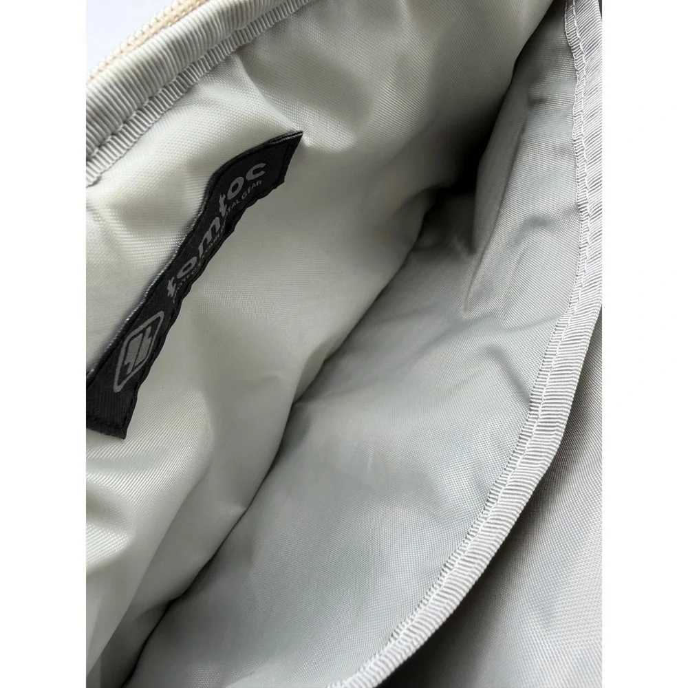 tomtoc Compact Sling Bag EDC Travel Crossbody Polyester Navy White Tan Men OS
